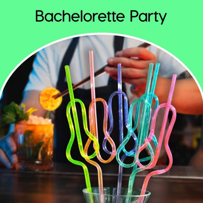 6Pcs Drink Straw for Adults Bridal Shower Birthday Party Wedding Favor Decor