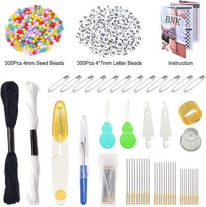 962Pcs Friendship Bracelet String Kits with Storage Box, 110 Colors Embroidery Thread and 800 Beads,52Pcs Cross Stitch Tools-Labeled with Numbers for Bobbins,Great Production Gift.