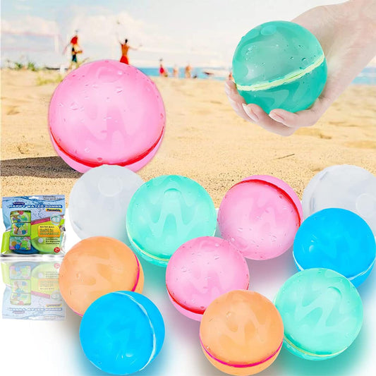 Reusable Water Balloons for Kids Adults, Outdoor Toys, Pool Toys, Self-Sealing Water Bomb for Kids, Magnetic Easy Quick Fill Water Ball, Summer Fun Splash Water Bomb Party Supplies(12 PCS)