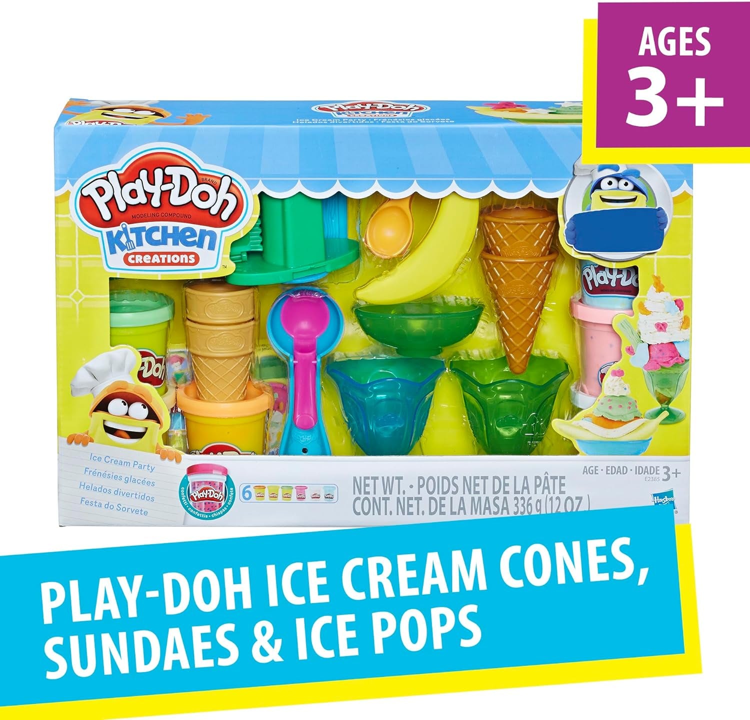 Kitchen Creations Ice Cream Party Play Food Set with 6  Colors, 2-Ounce Cans (Amazon Exclusive)