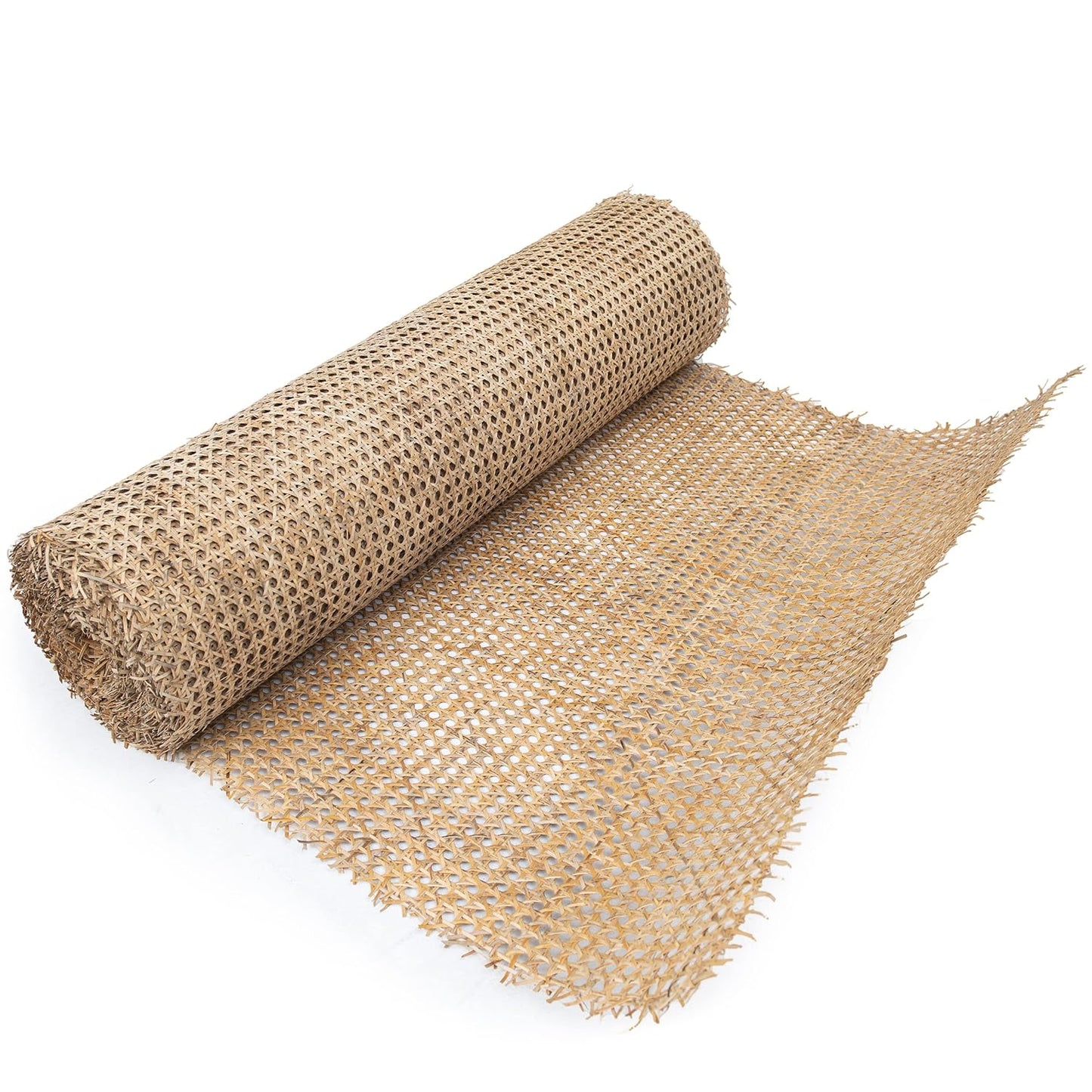 24" Width Natural Rattan Webbing for Caning Projects | 24" W X 5 Ft L | Pre-Woven Open Mesh Cane - Cane Webbing Sheet- Natural Rattan Cane Webbing Roll (5 FEET)