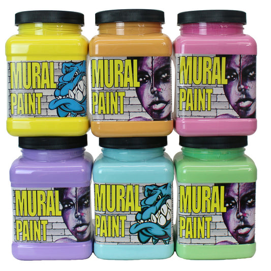 Mural Paint, Pint, 6 Tint Colors Set