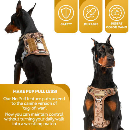 Tactical Dog Harness with Handle X Large. Desert Camouflage 900D Nylon Tactical