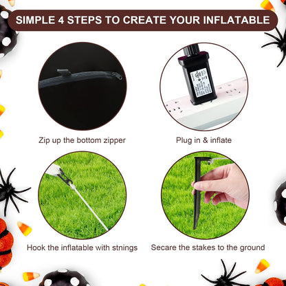 8.5Ft Spider Halloween Outdoor Inflatable Decoration with LED Lights, Holiday Inflatable Decoration for Outdoor Patio, Garden, Lawn