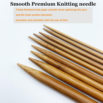 Bamboo Double Pointed Knitting Needles Carbonized Bamboo Knitting Needle 7.9 Inch(20Cm) Length for Handmade Creative DIY Knitting Yarn Projects,Size US 13(9Mm)