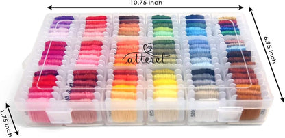 Embroidery Floss Kit 108 Colors 99 Cotton 9 Metallic Threads. on Plastic Bobbins in Organizer Storage Box. Dmc Color Coding. for Cross Stitch, Friendship Bracelets, String Crafts