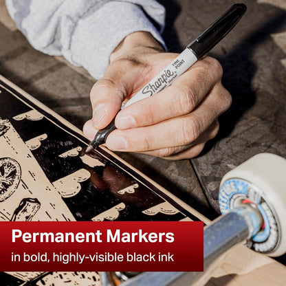 Permanent Markers | Fine Point for Bold Details | Black Ink | 2 Marker Pens