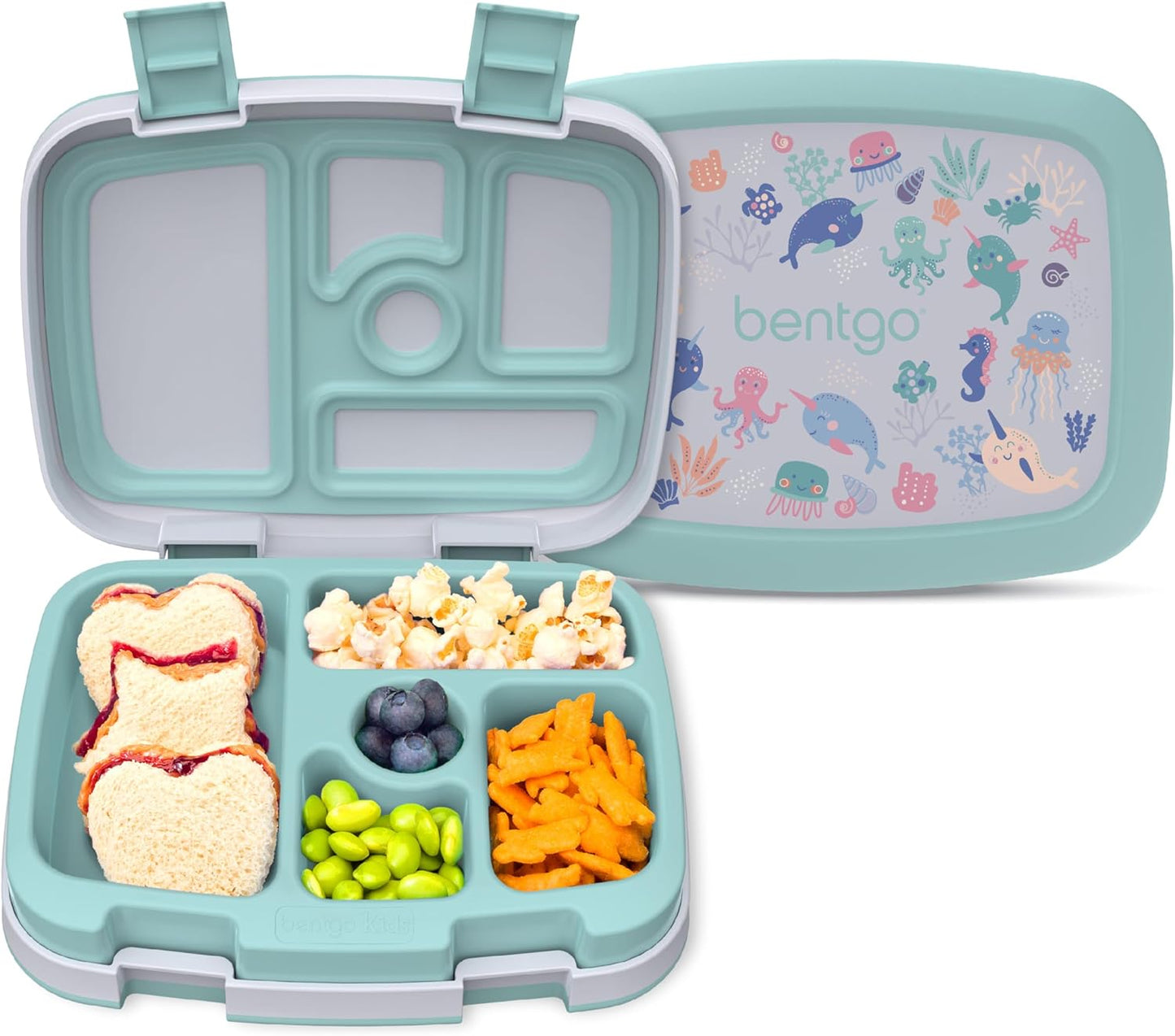 ® Kids Prints Leak-Proof, 5-Compartment Bento-Style Kids Lunch Box - Ideal Portion Sizes for Ages 3-7, Durable, Drop-Proof, Dishwasher Safe, & Made with Bpa-Free Materials (Dinosaur)