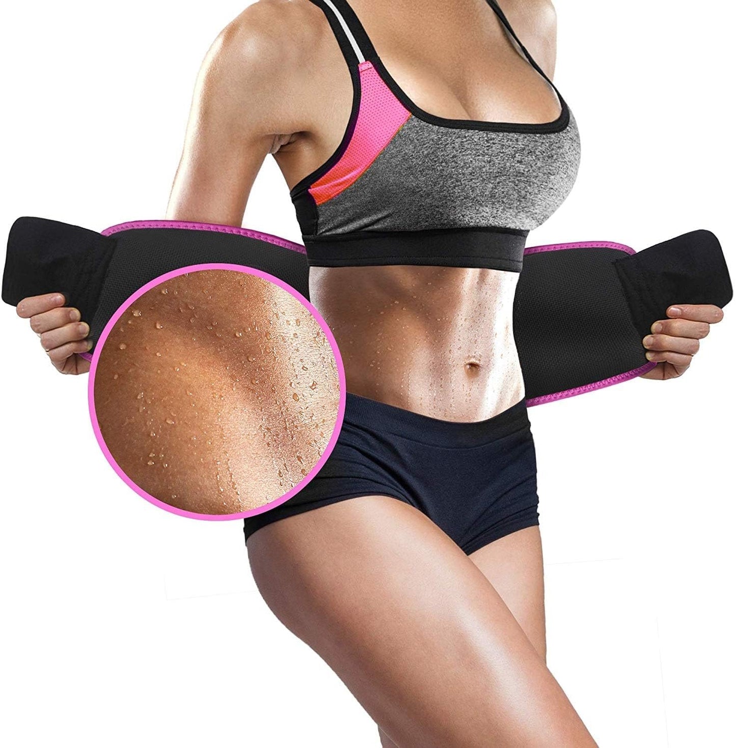 Waist Trainer for Women Lower Belly - Waist Trimmer Belt Sauna Tummy Toner Low Back and Lumbar Support with Sauna Suit Effect (Medium Black)