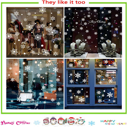 321PCS Snowflake Window Clings for Glass Windows, 9 Sheets Christmas Window Clings for Glass Windows, Winter Window Clings, Xmas Window Clings, Christmas Decorations for Office Clearance Indoor