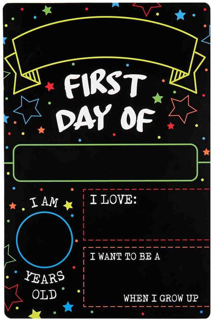 First Day Last Day of School Double Sided Sign (Dry Erase Board for Liquid Chalk Markers - 12" X 7.9")