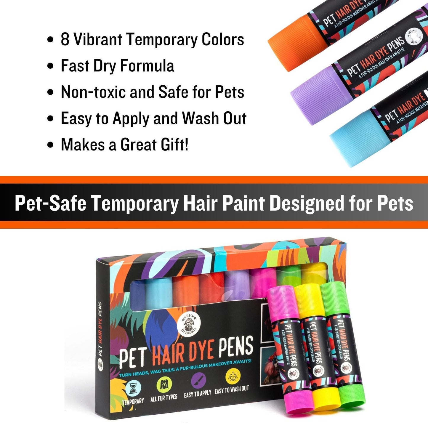 Dog Hair Dye  8 Color Dog Safe Hair Dye  Dog Dye Non Toxic & Temporary. Pet