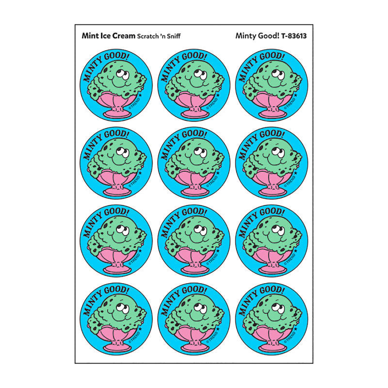 Minty Good!/Mint Ice Cream Scented Stickers, Pack of 24