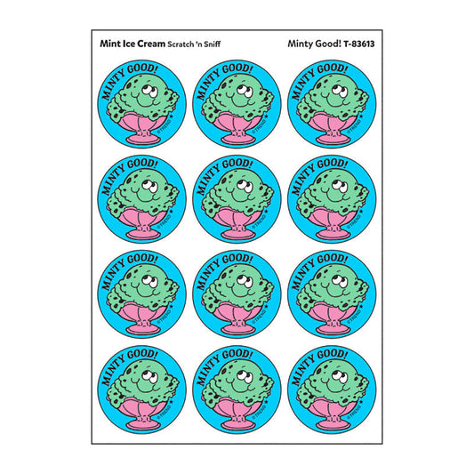 Minty Good!/Mint Ice Cream Scented Stickers, Pack of 24
