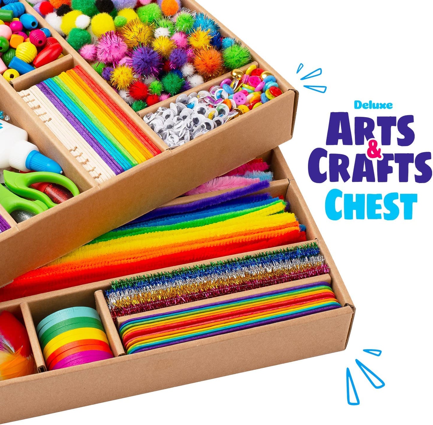Craft Supplies for Kids - 3000+Pcs in the Ultimate Arts and Crafts Box - This Deluxe Art Supply Kit & Craft Set Is Perfect for Young Artists of Ages 4,5,6,7,8,9,10,11,12
