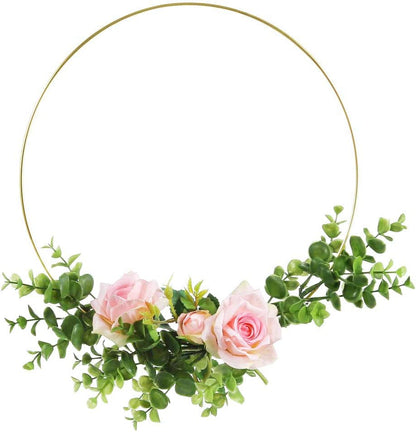 10 Pack 10 Inch Large Metal Floral Hoop Wreath Macrame Gold Hoop Rings for DIY Wedding Wreath Decor, Dream Catcher and Macrame Wall Hanging Crafts