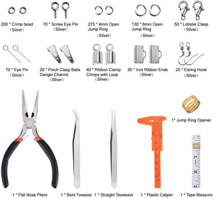 Jewelry Making Supplies Kit - Jewelry Repair Tool with Accessories Jewelry Pliers Jewelry Findings and Beading Wires for Adults and Beginners