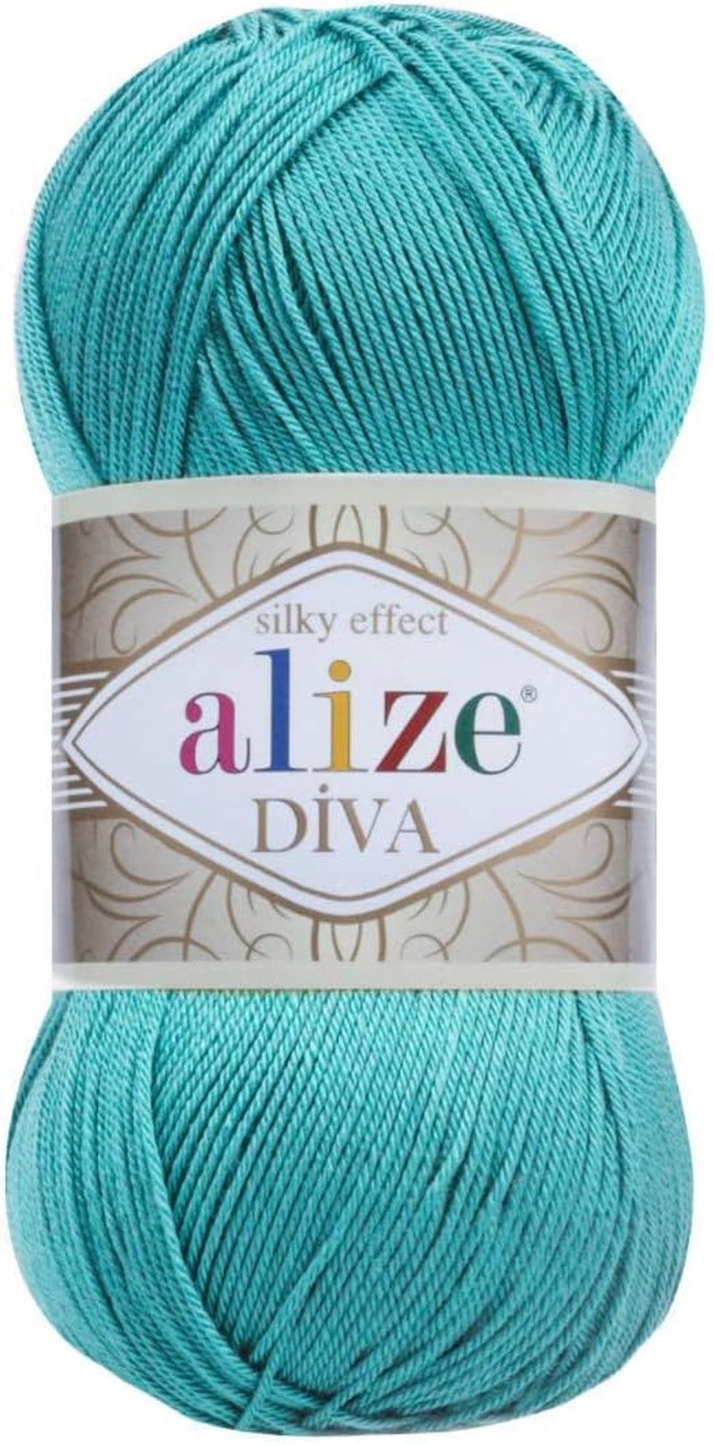 Diva Silk Effect 100% Microfiber Acrylic Yarn 1 Ball Skeins 100Gr 383Yds Color (361 - Navy)