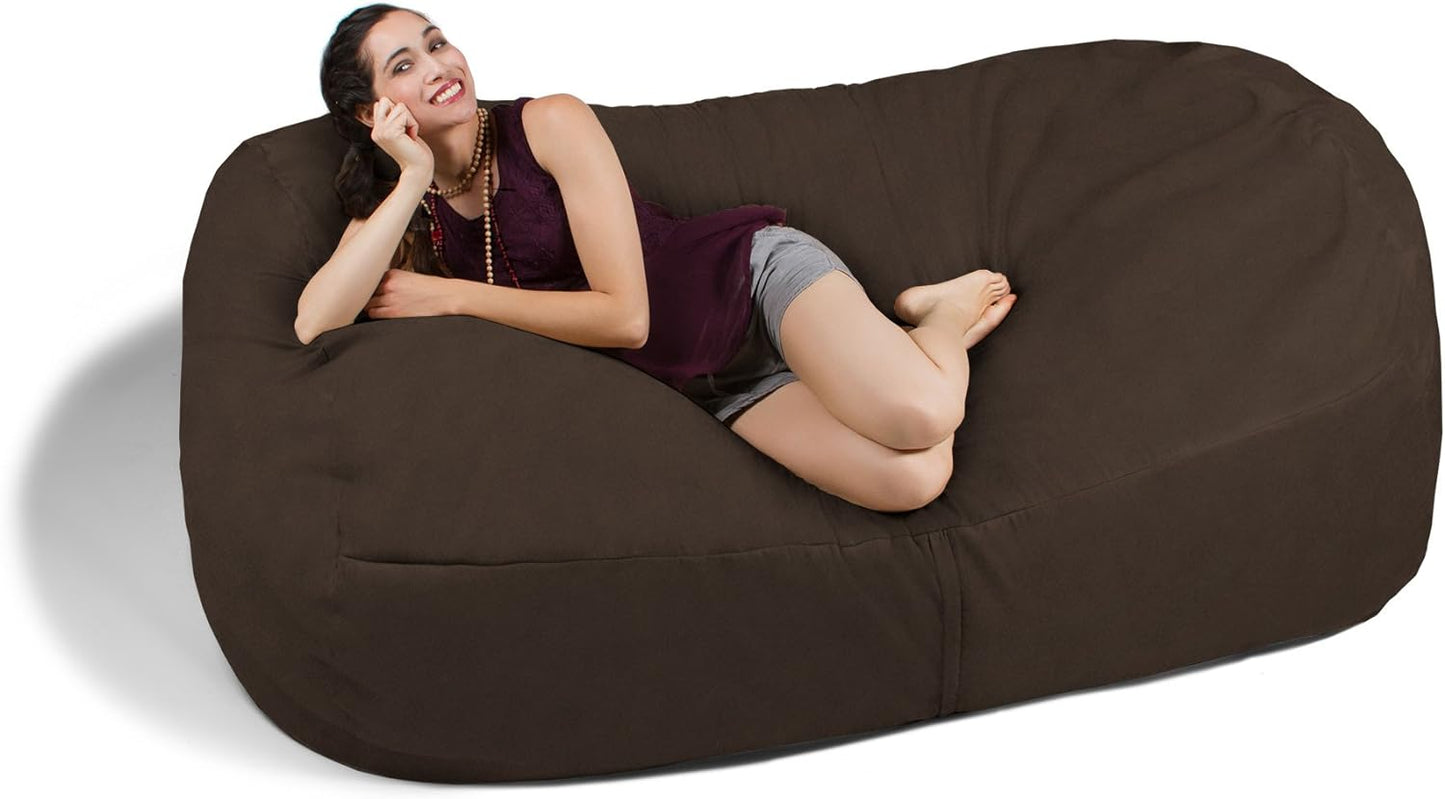 7 Foot Giant Bean Bag Sofa, Chocolate