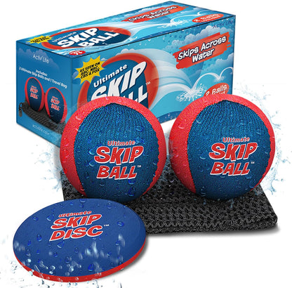 the Ultimate Skip Ball – Water Bouncing Ball (2 Pack) Create Lasting Memories with Your Friends & Family at the Beach, Lake or Pool - Great for All Ages