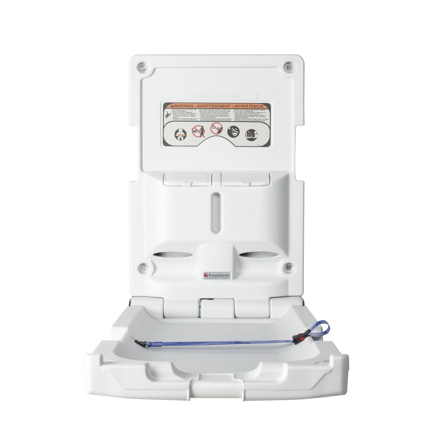 Classic Vertical Baby Changing Station, Surface Mount with Backer-Plate, Light Gray (100-EV-BP)