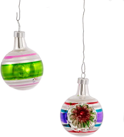 Mini Glass Ornament Set of 24 - Ball and Reflector (YAMGC0284), Christmas