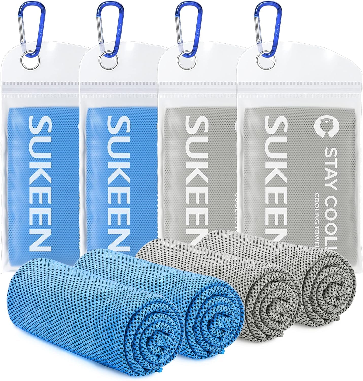 [4 Pack Cooling Towel (40"X12"), Ice Towel, Soft Breathable Chilly Towel, Microfiber Towel for Yoga, Sport, Running, Gym, Workout,Camping, Fitness, Workout & More Activities