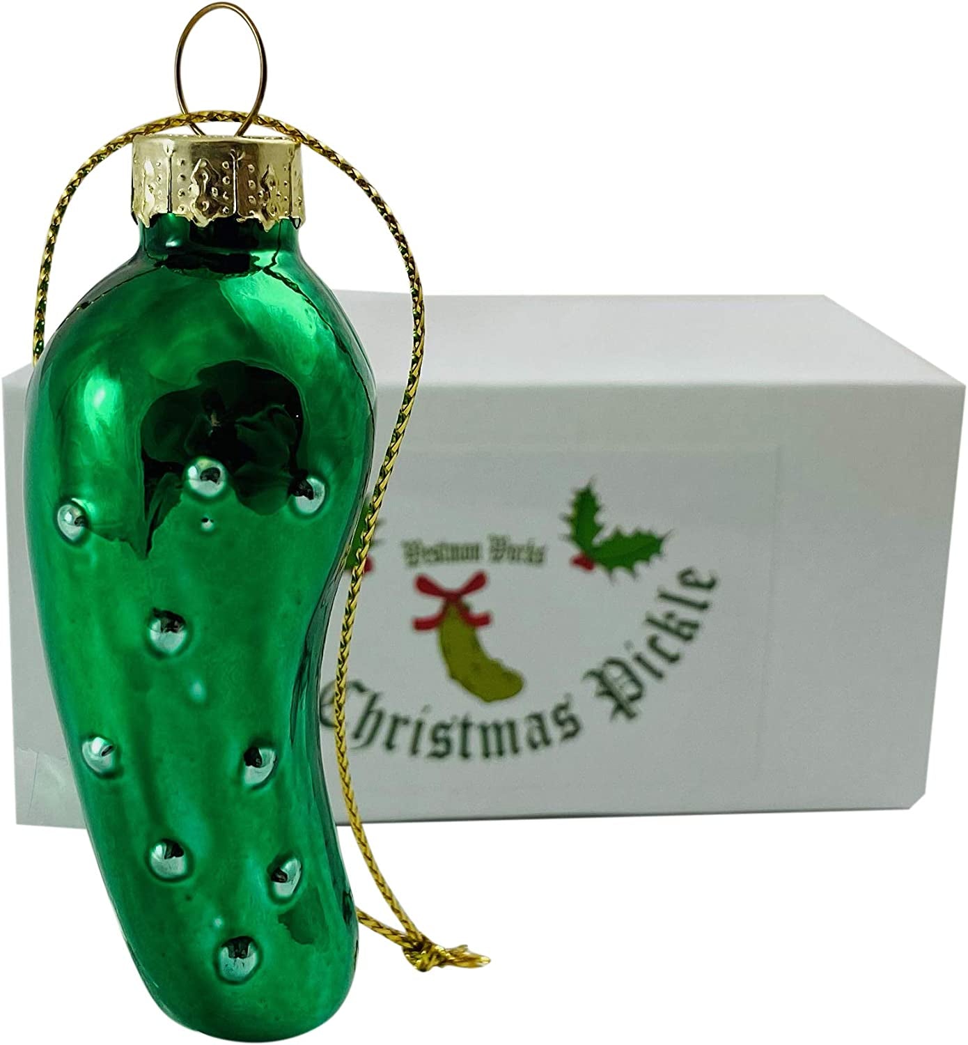 Christmas Pickle Ornament German Tradition Blown Glass Tree Decoration Gift Boxed