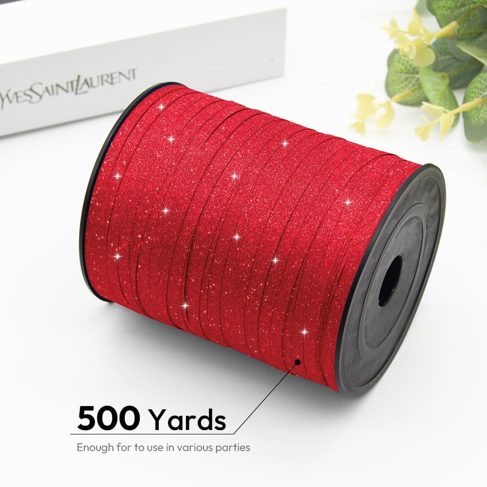 Premium Silver Shiny Curling Shiny Ribbon, 1/5" Wide X 500 Yards Christmas Curling Ribbons for Gift Wrapping, Party Decoration, Balloon String, Ribbons for Florist Flower (1 Roll)