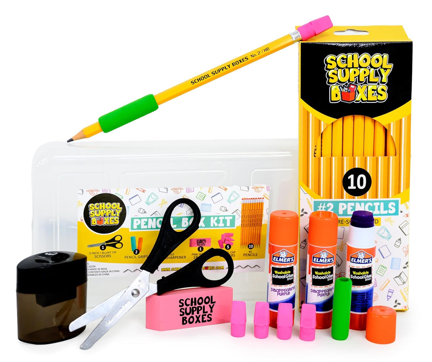 Back to School Supply Box Grades K-5 - School Supply Kit Back to School Essentials - 32 Pieces