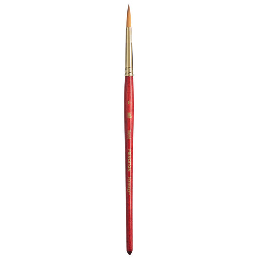 Heritage Round Brush, Synthetic Bristles, Short Handle Watercolor Paintbrush, Scarlet, Size 6, 1 Count