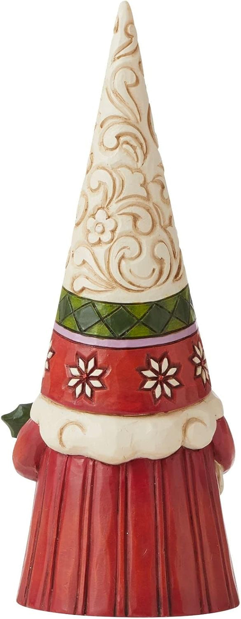 Jim Shore Heartwood Creek Christmas Gnome Holding Holly Sprig of Spirit Figurine, 6.3 Inch, Multicolor, Red