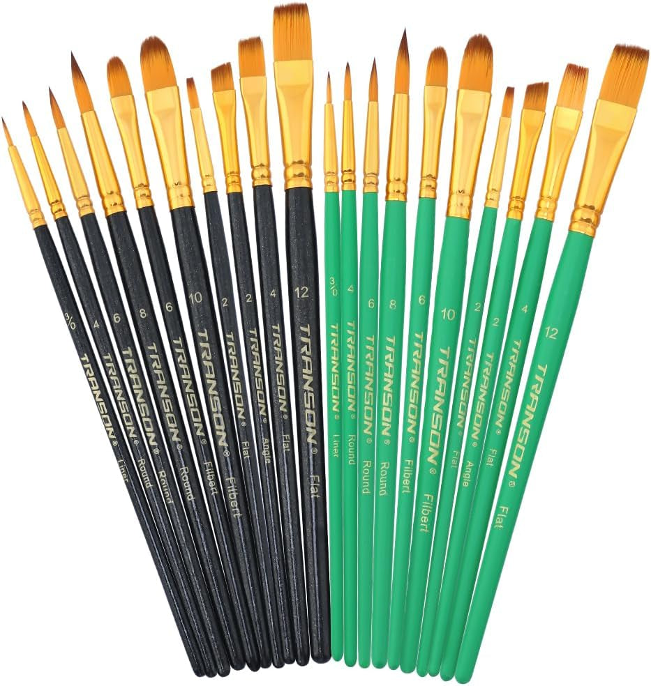 20Pcs Bulk Artist Painting Brush Set for Acrylic Watercolor Gouache Hobby Craft Face Rock Painting