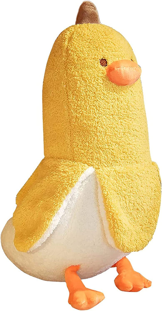 Banana Duck Plush Toy Cute Plushie Hugging Plush Pillow Duck Stuffed Animal for Girls and Boys Yellow 27.5"