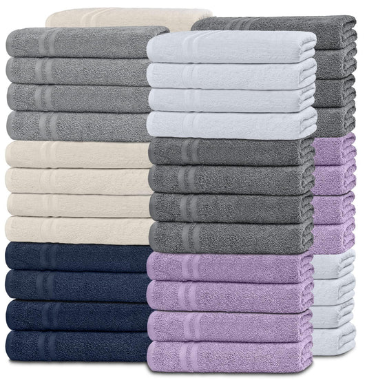 Wealuxe Cotton Washcloths   Soft Absorbent Bathroom Face Towels   12x12 Inch