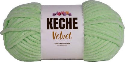 Velvet Yarn for Crocheting, Soft Chenille Bulky Baby Blanket Amigurumi Yarn 100 Gr (132 Yds) - Latte