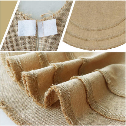 Christmas Tree Skirt, 48 Inches Natural Burlap Jute Plain with Tassels, Rustic Xmas Holiday Decoration…