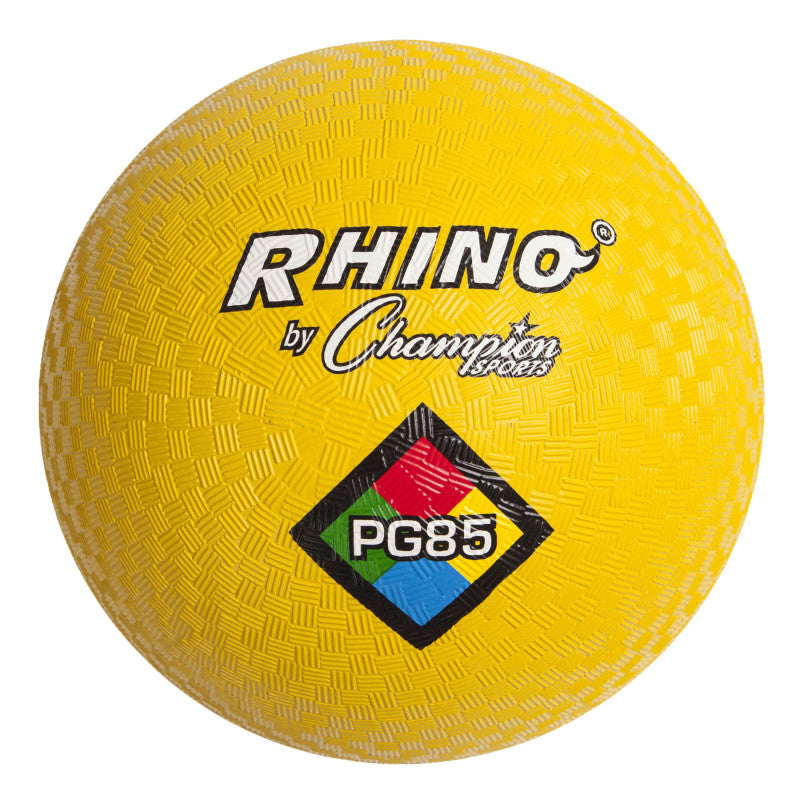 Rhino Playground Balls, 8-1/2"D, Two Ply, Nylon Wound, Yellow