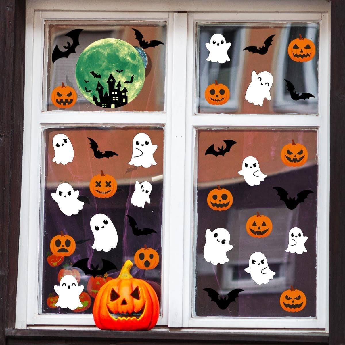 Glow in the Dark Halloween Hand Window Clings Luminous Halloween Hand Stickers Removable Halloween Window Decor for Scary Halloween Themed Party Decorations