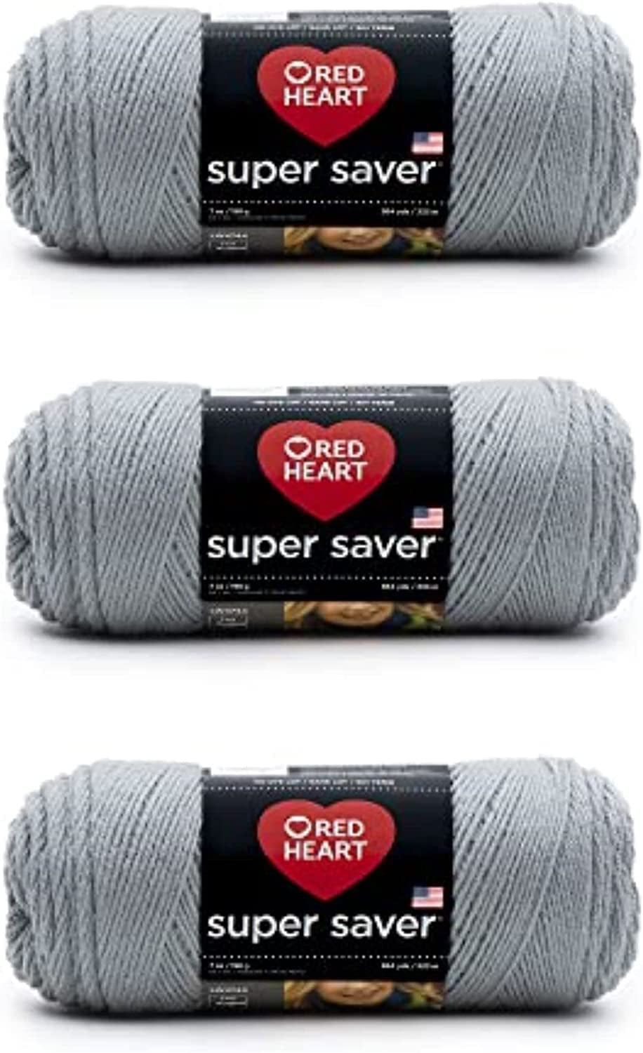 Super Saver White Yarn - 3 Pack of 198G/7Oz - Acrylic - 4 Medium (Worsted) - 364 Yards - Knitting/Crochet