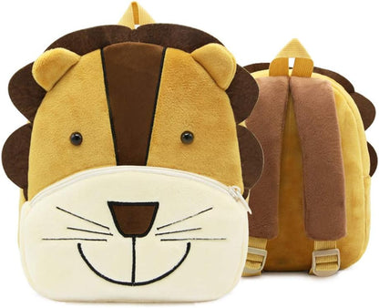 Toddler Backpack for Boys and Girls, Cute Soft Plush Animal Cartoon Mini Backpack Little for Kids 2-6 Years (Lion)