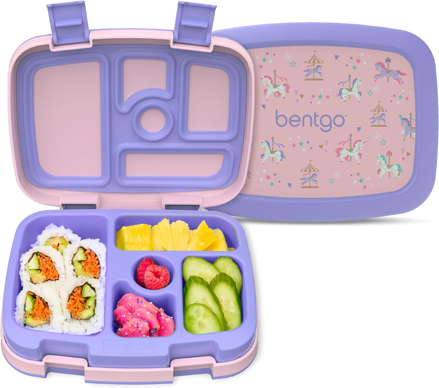 ® Kids Prints Leak-Proof, 5-Compartment Bento-Style Kids Lunch Box - Ideal Portion Sizes for Ages 3-7, Durable, Drop-Proof, Dishwasher Safe, & Made with Bpa-Free Materials (Dinosaur)