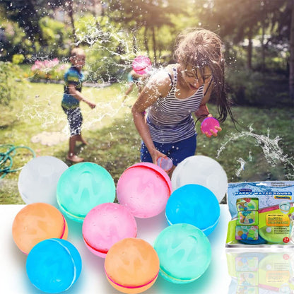 Reusable Water Balloons, Summer Water Toys, Outdoor Toys, Pool Toys, Self-Sealing Water Bomb for Kids Adults, Silicone Water Ball Easy Quick Fill, Fun Splash Water Bomb Party Supplies(12 PCS)