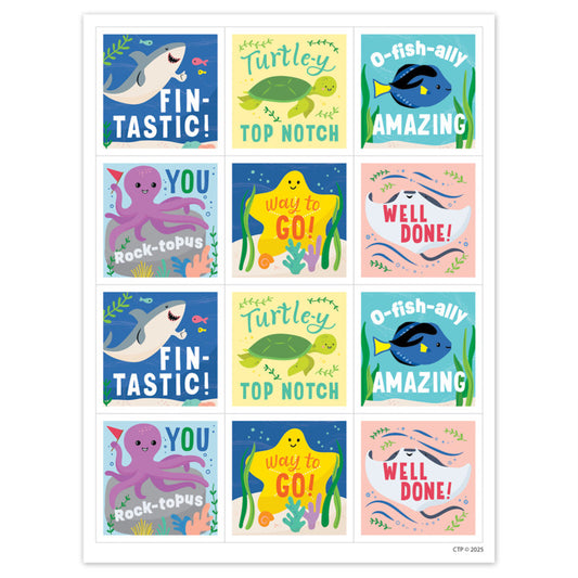 Sea Friends Reward Stickers, Pack of 60