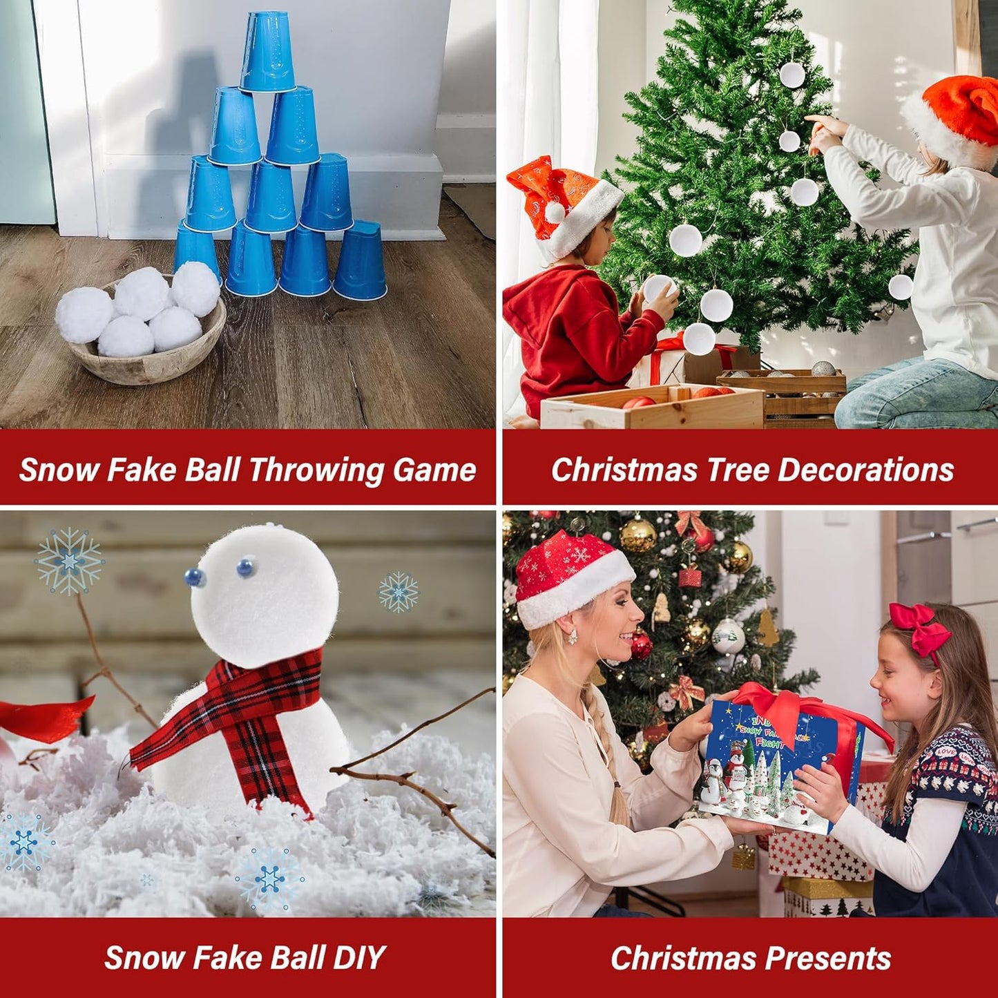 200 PCS Snow Toy Balls for Kids Indoor, Indoor Snow Fight Ball Set, Artificial Snow Kid Toys Balls, Snow Fake Balls for Winter Snow Fight Ball Outdoor Multiplayer Throwing Game Party Present