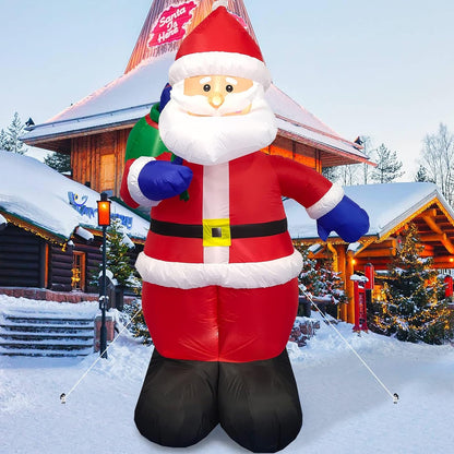 8 FT Tall Christmas Inflatables Santa Outdoor Decorations, Inflatable Santa Claus with Gift Bag Built-In LED Lights Blow up Yard Decoration for Xmas Décor Holiday Party Indoor Lawn Patio