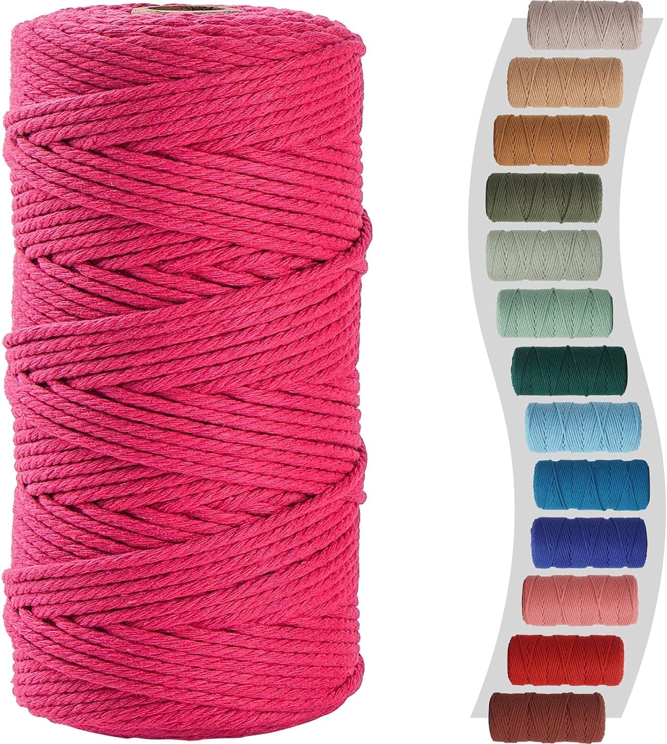 Sage Macrame Cord 3Mm X 220Yards, Colored Cotton Cord, Macrame Rope Macrame Yarn, Colorful Cotton Craft Cord for Macrame Plant Hangers, Macrame Wall Hanging, DIY Crafts