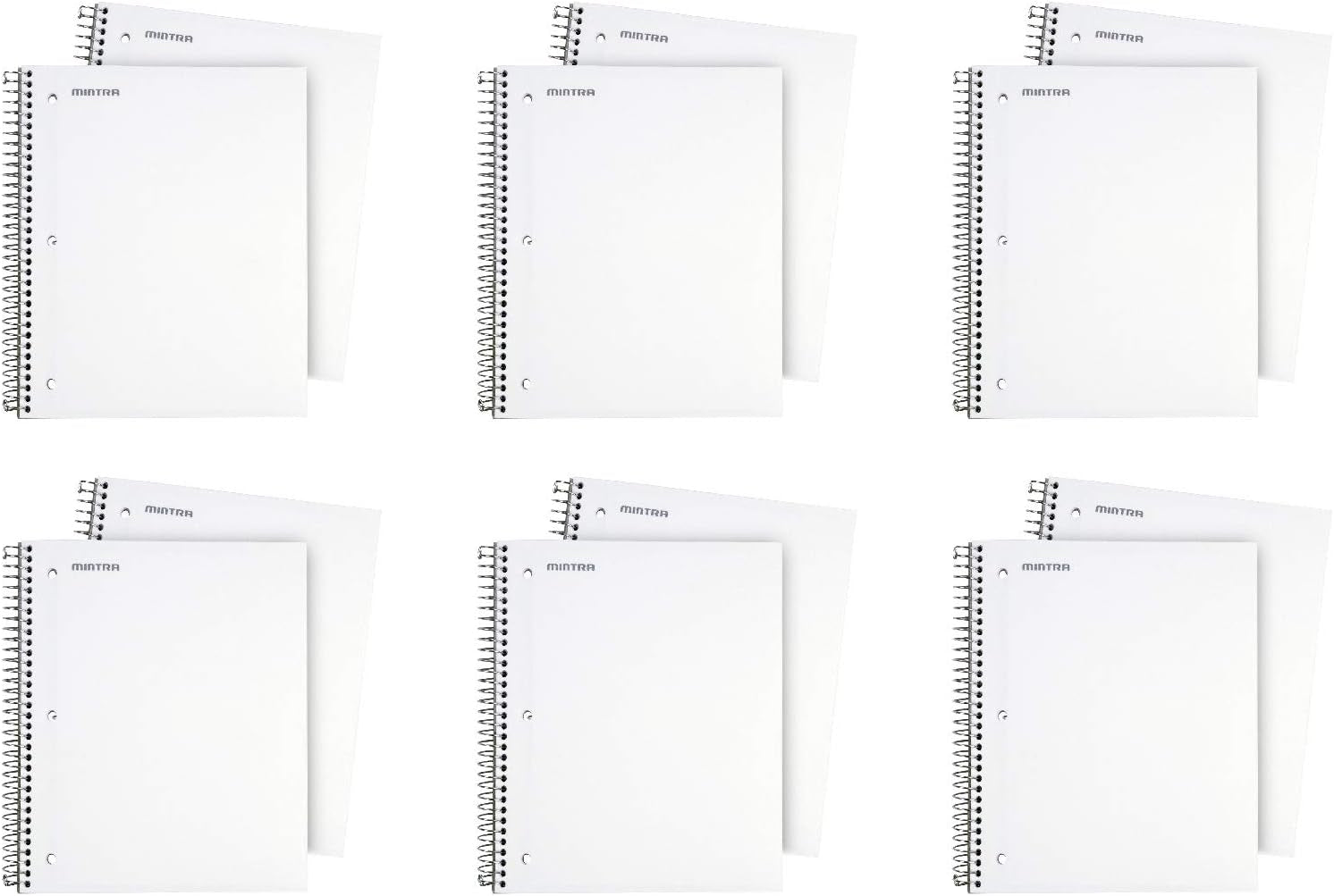 Office Durable Spiral Notebooks, 3 Subject (Ateal, Purple, White, College Ruled 3Pk)