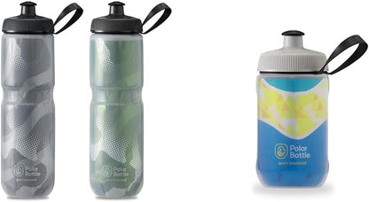 Sport Insulated Water Bottle - Leak Proof Water Bottles Keep Water Cooler 2X Longer than a Regular Reusable Water Bottle -Bpa-Free, Sport & Bike Squeeze Bottle with Handle