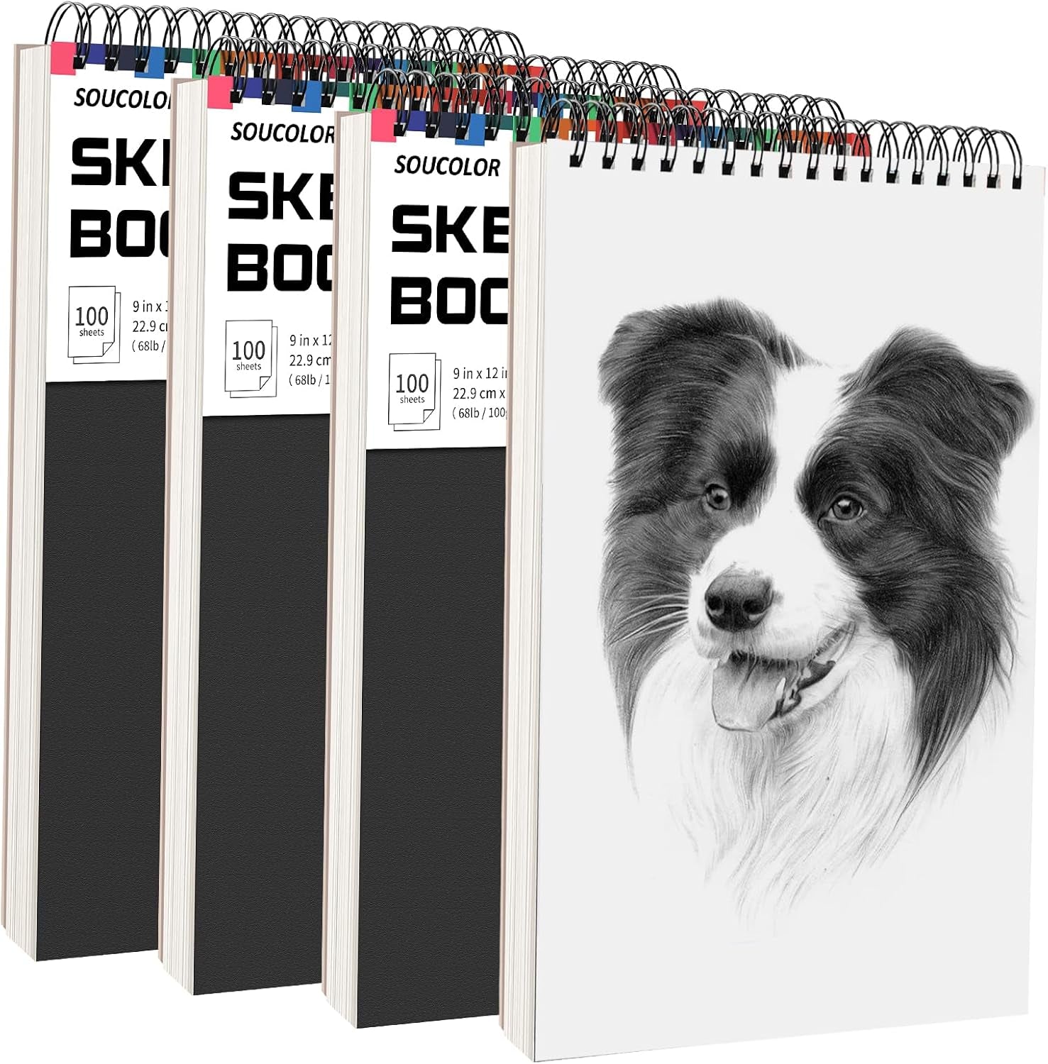 9" X 12" Sketch Book, 1-Pack 100 Sheets Spiral Bound Art Sketchbook, (68Lb/100Gsm) Acid Free Artist Drawing Book Paper Painting Sketching Pad for Kids Students Adults Beginners